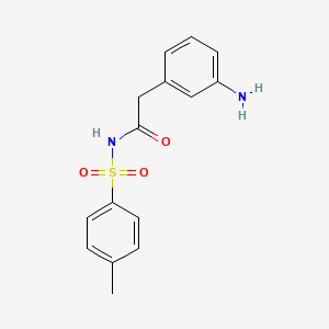 molecular formula C15H16N2O3S B12443335 N-[2-(3-Amino-phenyl)-acetyl]-4-methyl-benzenesulfonamide CAS No. 402508-84-3