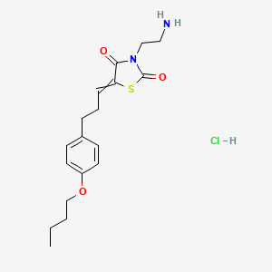 molecular formula C18H25ClN2O3S B12443364 3-(2-Aminoethyl)-5-[3-(4-butoxyphenyl)propylidene]-1,3-thiazolidine-2,4-dione;hydrochloride 