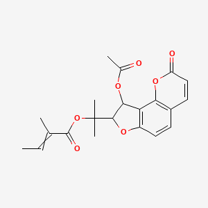 2-(9-Acetyloxy-2-oxo-8,9-dihydrofuro[2,3-h]chromen-8-yl)propan-2-yl 2-methylbut-2-enoate