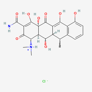 molecular formula C22H25ClN2O8 B12443387 6-Desoxy-5-hydroxytetracycline hydrochloride 