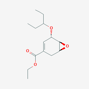 molecular formula C14H22O4 B12443425 ethyl (1S,5S,6S)-5-(pentan-3-yloxy)-7-oxabicyclo[4.1.0]hept-3-ene-3-carboxylate CAS No. 2413185-88-1