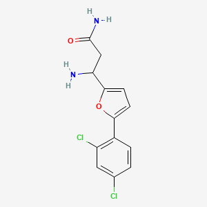 molecular formula C13H12Cl2N2O2 B12443485 3-Amino-3-[5-(2,4-dichlorophenyl)furan-2-yl]propanamide CAS No. 771522-42-0