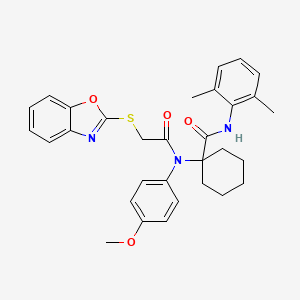 1-{[(1,3-benzoxazol-2-ylsulfanyl)acetyl](4-methoxyphenyl)amino}-N-(2,6-dimethylphenyl)cyclohexanecarboxamide