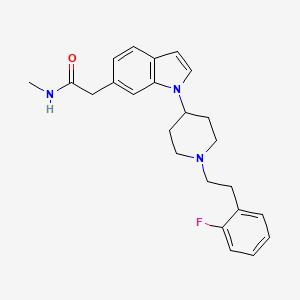 molecular formula C24H28FN3O B1244353 1-(1-(2-(2-Fluorophenyl)ethyl)-4-piperidinyl)-N-methyl-1H-indole-6-acetamide CAS No. 265667-22-9