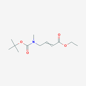 molecular formula C12H21NO4 B12443537 ethyl (2E)-4-[(tert-butoxycarbonyl)(methyl)amino]but-2-enoate 