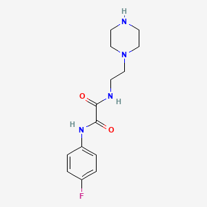 molecular formula C14H19FN4O2 B12443547 N-(4-fluorophenyl)-N'-[2-(piperazin-1-yl)ethyl]ethanediamide 