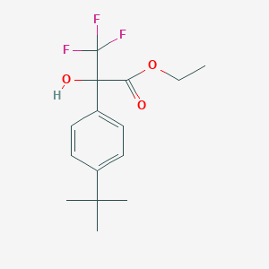 molecular formula C15H19F3O3 B12443566 2-(4-Tert-butylphenyl)-3,3,3-trifluoro-2-hydroxypropionic acid ethyl ester 