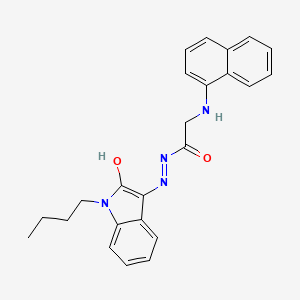 molecular formula C24H24N4O2 B12443569 N'-[(3Z)-1-butyl-2-oxo-1,2-dihydro-3H-indol-3-ylidene]-2-(naphthalen-1-ylamino)acetohydrazide (non-preferred name) 