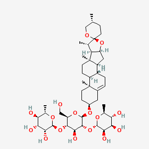 molecular formula C45H72O16 B12443591 (2S,3R,4R,5R,6S)-2-[(2R,3S,4S,5R,6R)-4-hydroxy-2-(hydroxymethyl)-6-[(1S,2S,4S,5'R,6S,7S,8R,9R,12S,13S,16S)-5',7,9,13-tetramethylspiro[5-oxapentacyclo[10.8.0.02,9.04,8.013,18]icos-18-ene-6,2'-oxane]-16-yl]oxy-5-[(2S,3R,4R,5R,6S)-3,4,5-trihydroxy-6-methyloxan-2-yl]oxyoxan-3-yl]oxy-6-methyloxane-3,4,5-triol 