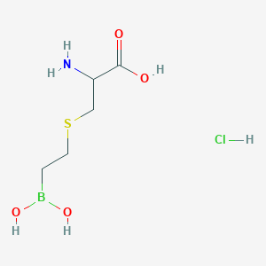 molecular formula C5H13BClNO4S B12443626 2-Amino-3-{[2-(dihydroxyboranyl)ethyl]sulfanyl}propanoic acid hydrochloride 