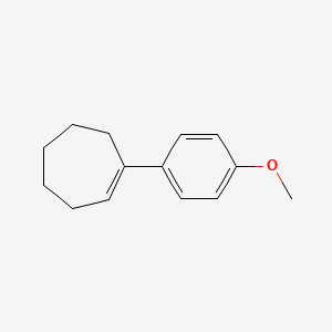 molecular formula C14H18O B12443651 1-(4-Methoxyphenyl)cycloheptene CAS No. 32960-45-5