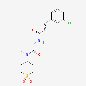 3-(3-chlorophenyl)-N-[2-[(1,1-dioxothian-4-yl)-methylamino]-2-oxoethyl]prop-2-enamide