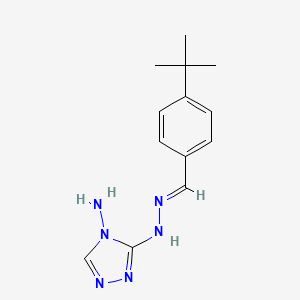 molecular formula C13H18N6 B1244368 4-tert-butylbenzaldehyde (4-amino-4H-1,2,4-triazol-3-yl)hydrazone 
