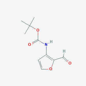 molecular formula C10H13NO4 B12443684 tert-Butyl (2-formylfuran-3-yl)carbamate 