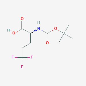 molecular formula C10H16F3NO4 B12443690 (R)-2-((tert-Butoxycarbonyl)amino)-5,5,5-trifluoropentanoic acid 