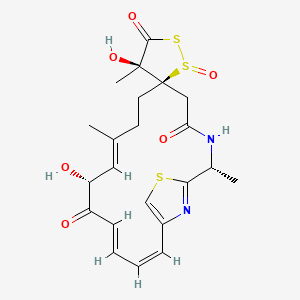 molecular formula C22H26N2O6S3 B1244377 Leinamycin 