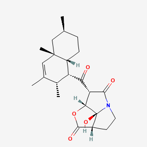 molecular formula C23H31NO5 B1244385 (3R,4R,7S,10S)-3-[(1R,2S,4aR,6S,8aR)-2,3,4a,6-tetramethyl-2,5,6,7,8,8a-hexahydro-1H-naphthalene-1-carbonyl]-10-hydroxy-5-oxa-1-azatricyclo[5.2.1.04,10]decane-2,6-dione 