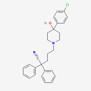 molecular formula C28H29ClN2O B1244399 5-[4-(4-Chlorophenyl)-4-hydroxy-1-piperidyl]-2,2-diphenyl-pentanenitrile 
