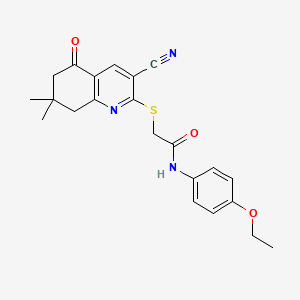 2-[(3-cyano-7,7-dimethyl-5-oxo-6,8-dihydroquinolin-2-yl)sulfanyl]-N-(4-ethoxyphenyl)acetamide