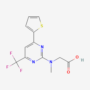 N-Methyl-N-[6-(2-thienyl)-4-(trifluoromethyl)pyrimidin-2-yl]glycine