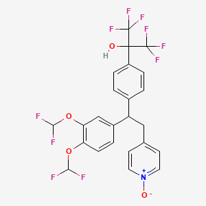 2-[4-[1-[3,4-Bis(difluoromethoxy)phenyl]-2-(1-oxidopyridin-1-ium-4-yl)ethyl]phenyl]-1,1,1,3,3,3-hexafluoropropan-2-ol