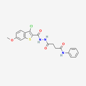 4-{2-[(3-chloro-6-methoxy-1-benzothiophen-2-yl)carbonyl]hydrazinyl}-4-oxo-N-phenylbutanamide