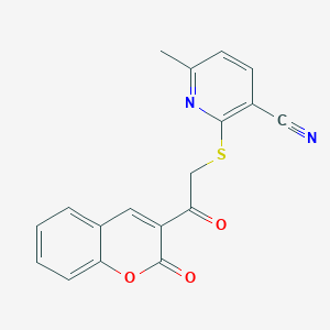 6-methyl-2-{[2-oxo-2-(2-oxo-2H-chromen-3-yl)ethyl]sulfanyl}pyridine-3-carbonitrile