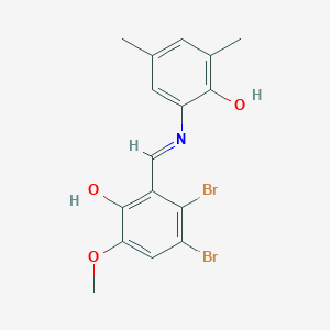 3,4-dibromo-2-{(E)-[(2-hydroxy-3,5-dimethylphenyl)imino]methyl}-6-methoxyphenol