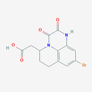molecular formula C13H11BrN2O4 B1244431 9-bromo-5-carboxymethyl-6,7-dihydro-1H, 5 H-pyrido[1,2,3-de]quinoxaline-2,3-dione 