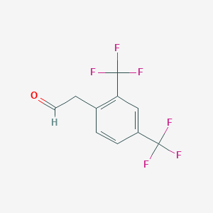 molecular formula C10H6F6O B12444378 2-(2,4-Bis(trifluoromethyl)phenyl)acetaldehyde 