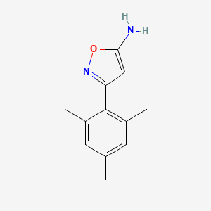 molecular formula C12H14N2O B12444392 3-(2,4,6-Trimethylphenyl)-1,2-oxazol-5-amine 