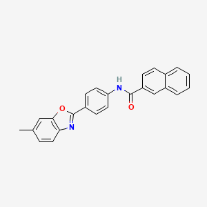 molecular formula C25H18N2O2 B12444394 N-[4-(6-methyl-1,3-benzoxazol-2-yl)phenyl]naphthalene-2-carboxamide 