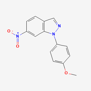 molecular formula C14H11N3O3 B12444431 1-(4-Methoxyphenyl)-6-nitroindazole 