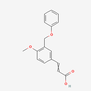 molecular formula C17H16O4 B12444448 3-[4-methoxy-3-(phenoxymethyl)phenyl]prop-2-enoic acid 