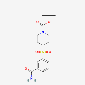 molecular formula C17H24N2O5S B12444588 4-(3-Carbamoyl-benzenesulfonyl)-piperidine-1-carboxylic acid tert-butyl ester CAS No. 887591-35-7