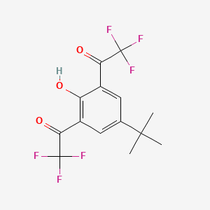 molecular formula C14H12F6O3 B12444627 4-Tert-butyl-2,6-bis(trifluoroacetyl)phenol 