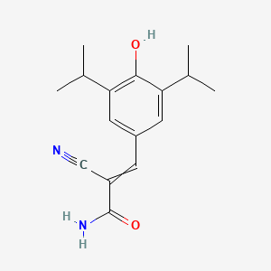 molecular formula C16H20N2O2 B12444681 (2E)-2-Cyano-3-(4-hydroxy-3,5-diisopropylphenyl)prop-2-enamide 