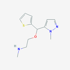 molecular formula C12H17N3OS B1244469 N-methyl-2-[(2-methylpyrazol-3-yl)-thiophen-2-ylmethoxy]ethanamine 