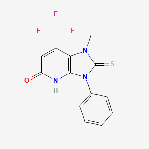 molecular formula C14H10F3N3OS B12444739 2,3-Dihydro-1-methyl-3-phenyl-2-thioxo-7-trifluoromethyl-1H-imidazo-[4,5-b]-pyridin-5(4H)-one CAS No. 1820707-93-4