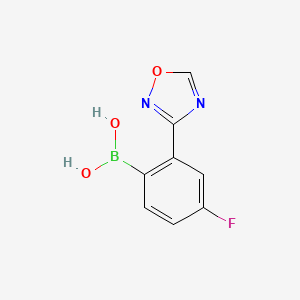 molecular formula C8H6BFN2O3 B12444793 4-Fluoro-2-(1,2,4-oxadiazol-3-yl)phenylboronic acid 