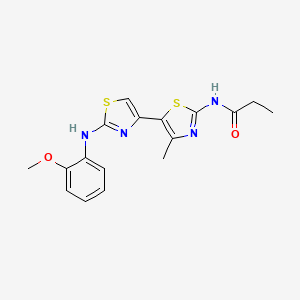 molecular formula C17H18N4O2S2 B12444843 N-{2-[(2-methoxyphenyl)amino]-4'-methyl-4,5'-bi-1,3-thiazol-2'-yl}propanamide 