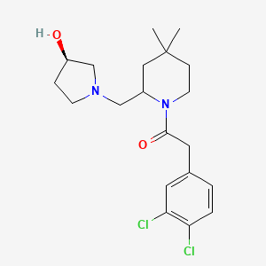 molecular formula C20H28Cl2N2O2 B1244487 2-(3,4-dichlorophenyl)-1-[2-[[(3R)-3-hydroxypyrrolidin-1-yl]methyl]-4,4-dimethylpiperidin-1-yl]ethanone 