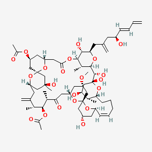 [(1S,3S,5R,9R,10R,11R,13R,14S,15R,17S,18R,19R,23Z,25R,27S,29S,31S,33S,36S,37S,38R,41S,43S,49S)-37-acetyloxy-10,14,15,17,27,43-hexahydroxy-11-[(4S,5E)-4-hydroxy-2-methylideneocta-5,7-dienyl]-31-methoxy-18,36,38,43,49-pentamethyl-39-methylidene-7,35-dioxo-8,12,45,46,47,48,50-heptaoxaheptacyclo[39.3.1.11,5.19,13.115,19.125,29.129,33]pentacont-23-en-3-yl] acetate