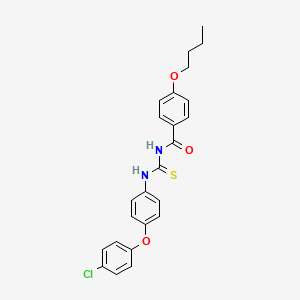 molecular formula C24H23ClN2O3S B12444963 4-butoxy-N-{[4-(4-chlorophenoxy)phenyl]carbamothioyl}benzamide 