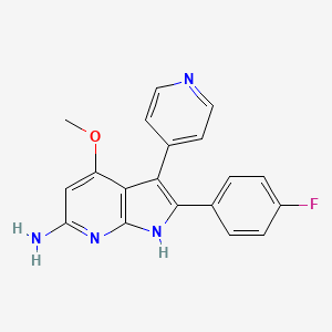 2-(4-Fluorophenyl)-4-methoxy-3-(pyridin-4-YL)-1H-pyrrolo[2,3-B]pyridin-6-amine