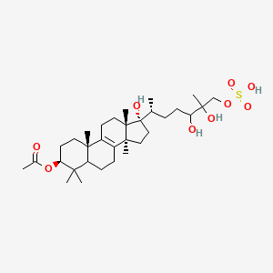 molecular formula C32H54O9S B1244504 [(3S,10S,13S,14S,17S)-17-[(2R)-5,6-二羟基-6-甲基-7-磺氧基庚烷-2-基]-17-羟基-4,4,10,13,14-五甲基-1,2,3,5,6,7,11,12,15,16-十氢环戊[a]菲并蒽-3-基]乙酸酯 