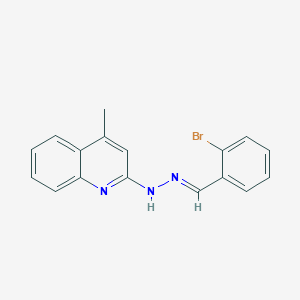 molecular formula C17H14BrN3 B1244509 N-[(E)-(2-bromophenyl)methylideneamino]-4-methylquinolin-2-amine 