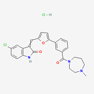 (3E)-5-chloro-3-({5-[3-(4-methyl-1,4-diazepane-1-carbonyl)phenyl]furan-2-yl}methylidene)-1H-indol-2-one hydrochloride