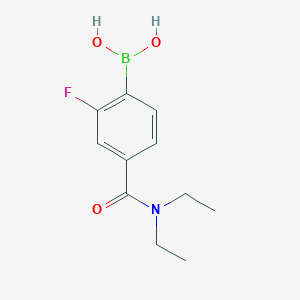 molecular formula C11H15BFNO3 B12445098 4-(Diethylcarbamoyl)-2-fluorophenylboronic acid CAS No. 874289-31-3