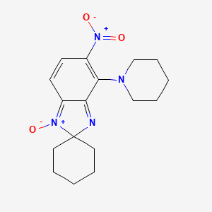 5-Nitro-4-(piperidin-1-yl)spiro[benzimidazole-2,1'-cyclohexane] 1-oxide